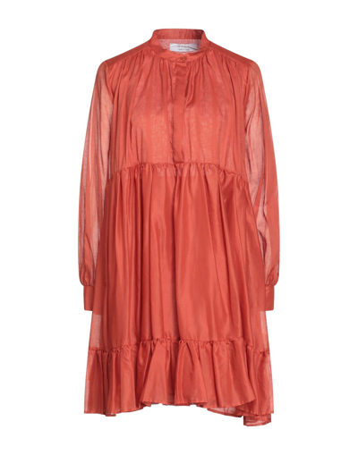 Shop Kaos Woman Mini Dress Rust Size 8 Cotton In Red