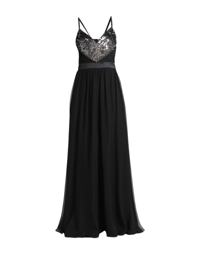 Shop Emilio Pucci Woman Maxi Dress Black Size 12 Silk, Cotton, Polyamide, Elastane