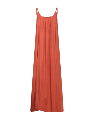 Shop Kaos Woman Maxi Dress Rust Size 10 Cotton In Red