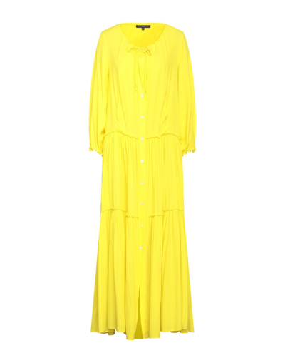 Shop Brian Dales Woman Maxi Dress Yellow Size 6 Acetate, Silk
