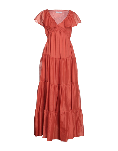 Shop Kaos Woman Maxi Dress Orange Size 6 Cotton