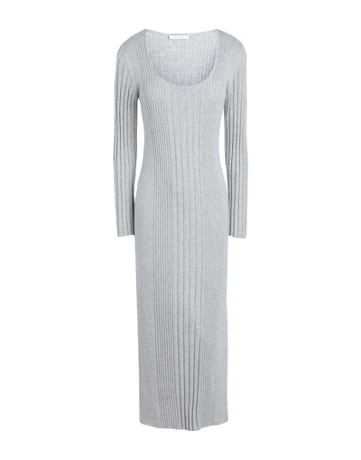 Shop Ninety Percent Jasmine Rib Block Dress Woman Midi Dress Grey Size Xl Organic Cotton, Lyocell