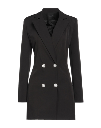 Shop Actualee Woman Mini Dress Black Size 6 Polyester, Elastane