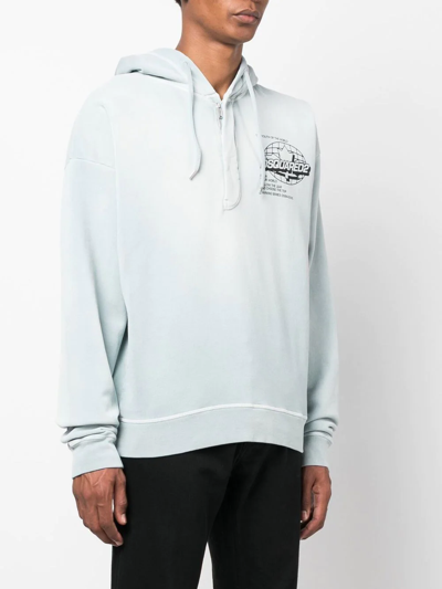 Dsquared2 Logo-print Cotton Hoodie In Blau