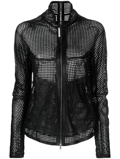 Shop Isaac Sellam Experience Sheer Mesh Zip-up Jacket In Black