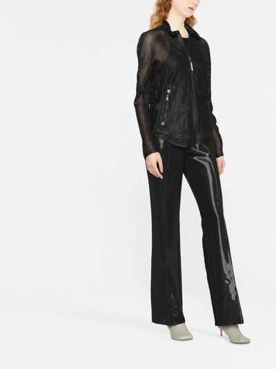 Shop Isaac Sellam Experience Sheer Mesh Zip-up Jacket In Black