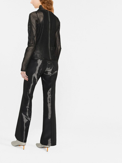 Isaac Sellam Experience Sheer Mesh Zip-up Jacket In Black