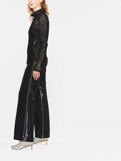 Isaac Sellam Experience Sheer Mesh Zip-up Jacket In Black