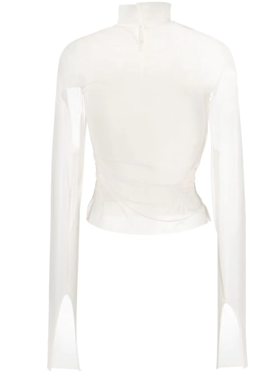 Eckhaus Latta High-neck Mesh Top In White