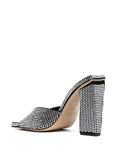 Gia Borghini 115mm Crystal-embellished Block Heels In Silver