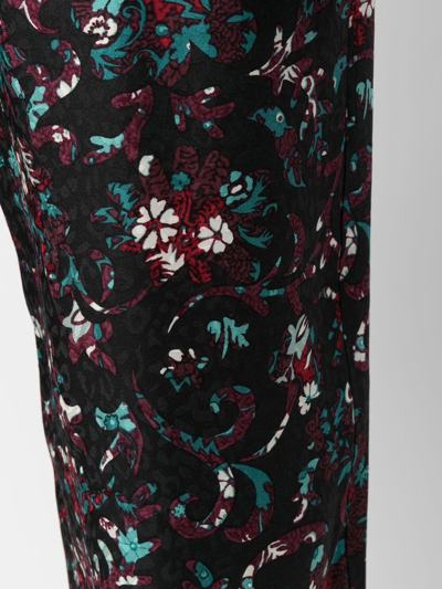 Shop Isabel Marant Étoile All-over Floral Print Trousers In Schwarz