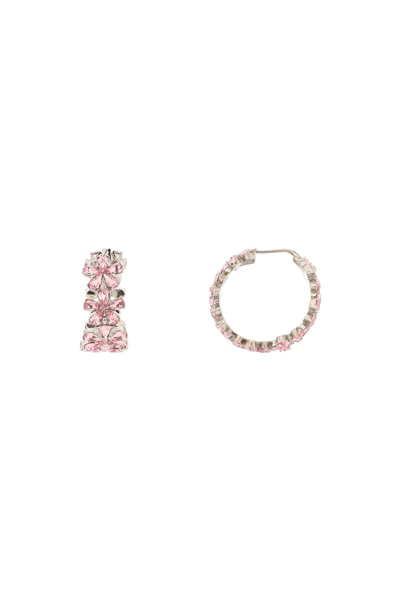 Shop Amina Muaddi Hoop Earrings Lily In Pink