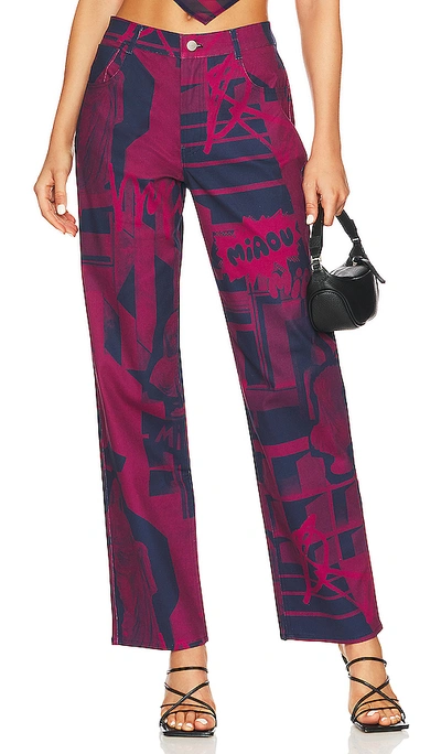 Shop Miaou Fargo Pant In Stone Red