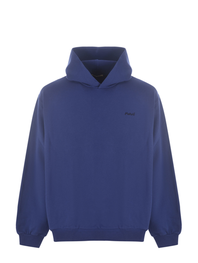 Shop Marni Sweatshirt Hooded  In Cotton In Blu
