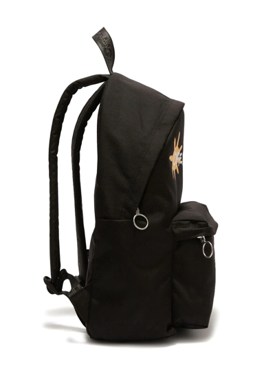 Shop Off-white Sun&peace Logo-print Backpack In Black