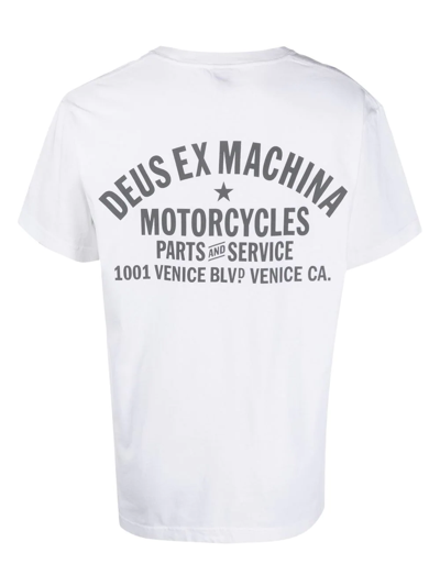 Deus Ex Machina Logo-print Round-neck T-shirt In White