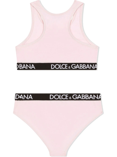 Dolce & Gabbana Logo-trim Underwear Set In Pink