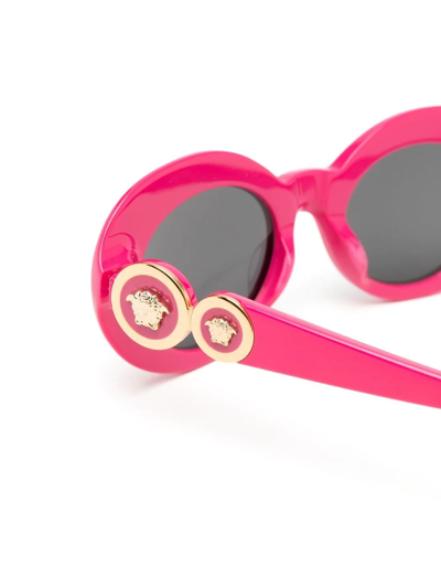 Versace Oval-frame Sunglasses In Pink