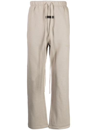 Shop Essentials Logo-patch Drawstring Track Pants In Grey