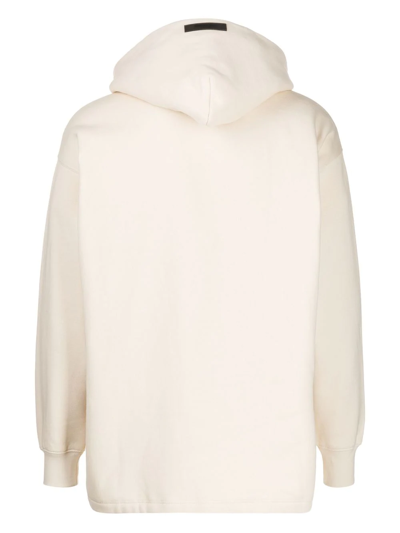 Essentials Debossed-logo Cotton Hoodie In Neutrals