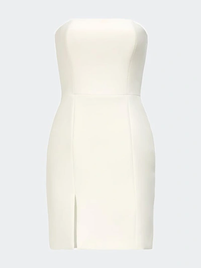 Shop Nomi Fame Eva Strapless Front Slit Corset Mini Dress In White