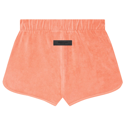 Pre-owned Essentials Fear Of God  Velour Short 'coral' In Orange