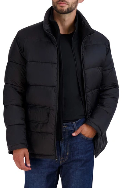 Shop Cole Haan Bib Puffer Jacket In Black