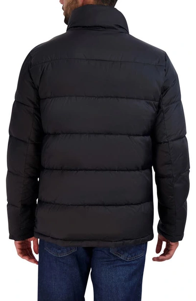 Shop Cole Haan Bib Puffer Jacket In Black