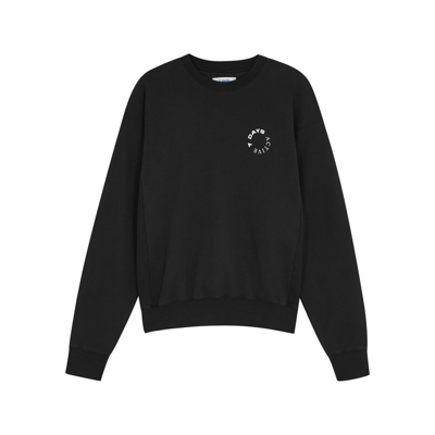 Shop 7 Days Active Monday Logo Cotton Sweatshirt In Black