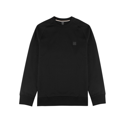 Shop Hugo Boss Black Cotton-blend Sweatshirt