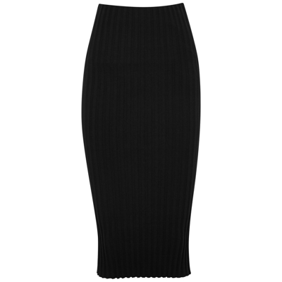 Shop Cotton Citizen Capri Black Cut-out Stretch-cotton Midi Skirt