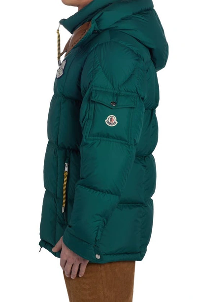 Shop Moncler Mariveles Quilted Down Short Parka In Green