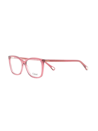 Shop Chloé Square-frame Glasses In Pink
