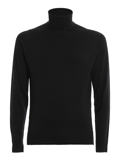 Shop John Smedley Cherwell Pullover Ls In Black