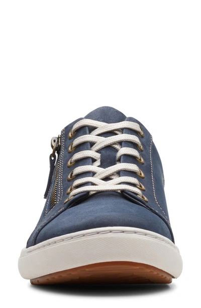 Shop Clarks Nalle Lace-up Sneaker In Navy Nubuck