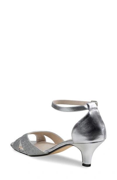 Shop Touch Ups Clementine Kitten Heel Ankle Strap Sandal In Silver