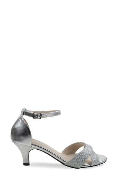 Shop Touch Ups Clementine Kitten Heel Ankle Strap Sandal In Silver