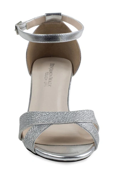 Shop Touch Ups Clementine Kitten Heel Ankle Strap Sandal In Silver