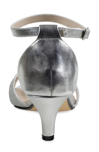 Shop Touch Ups Clementine Kitten Heel Ankle Strap Sandal In Silver