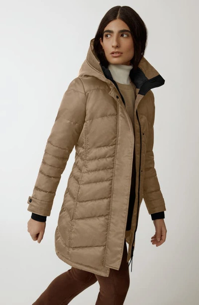 Shop Canada Goose Lorette Water Repellent 625 Fill Power Down Parka In Quicksand