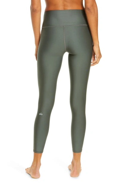 Shop Alo Yoga Airlift High Waist Midi Leggings In Dark Cactus