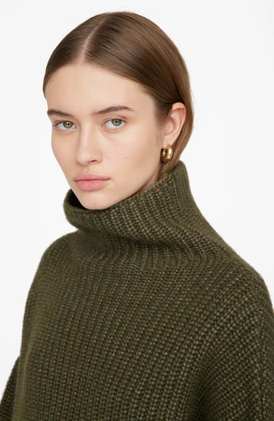 Shop Anine Bing Sydney Oversize Funnel Neck Sweater In Green