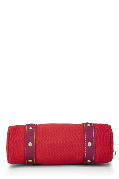 Pre-owned Louis Vuitton Red & Pink Canvas Antigua Cabas Pm