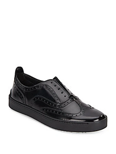 Rag & Bone Meli Leather Wingtip Sneakers In Black