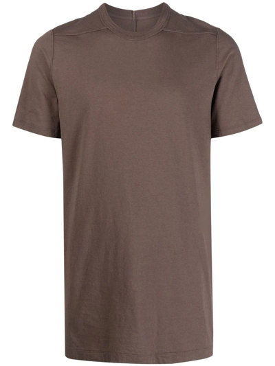 Shop Rick Owens Brown Crew Neck Short-sleeved T-shirt