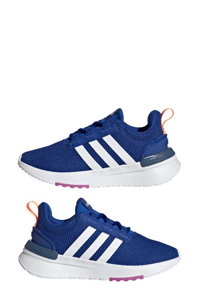 Shop Adidas Originals Kids' Racer Tr21 Sneaker In Royal Blue/ White/ Beam Orange