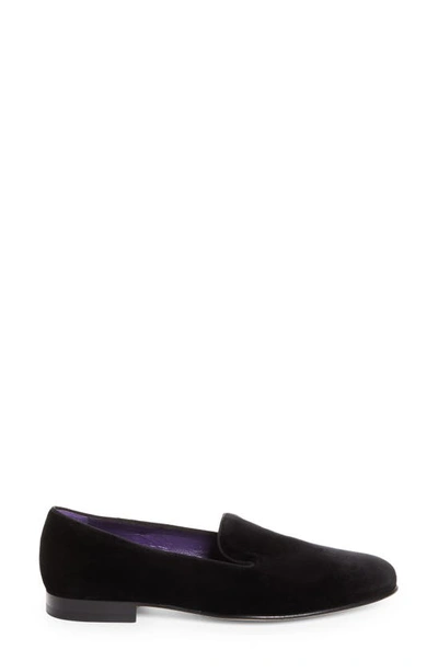 Shop Ralph Lauren Purple Label Alonzo Smoking Slipper In Black