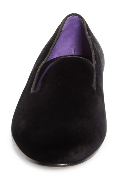 Shop Ralph Lauren Purple Label Alonzo Smoking Slipper In Black