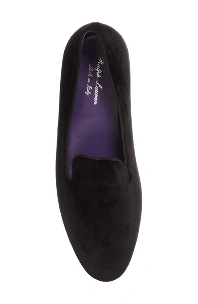 Shop Ralph Lauren Purple Label Alonzo Smoking Slipper In Black