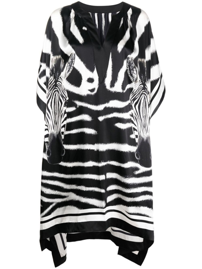 Shop Dolce & Gabbana `zebra` Beach Dress In Nero